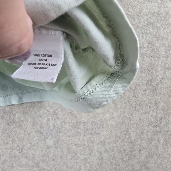 Woman Within 1X Short Sleeve Top Light Green 100% Cotton - Picture 4 of 7